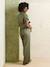 Ruime jumpsuit met korte mouwen voor zwangerschap en borstvoeding in lyocell olijf+stone - vertbaudet enfant 