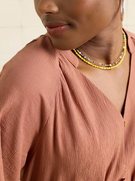 Robe grossesse allaitement fluide terracotta - vertbaudet enfant 
