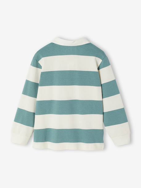 Polo rayé garçon gris chiné+marine+ocre+vert+vert d'eau - vertbaudet enfant 