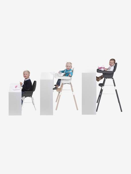 Chaise haute Evolu 2 + arceau CHILDHOME NATUREL ANTHRACITE+NATUREL BLANC - vertbaudet enfant 