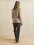 T-shirt grossesse sans manches coton bio beige+kaki - vertbaudet enfant 
