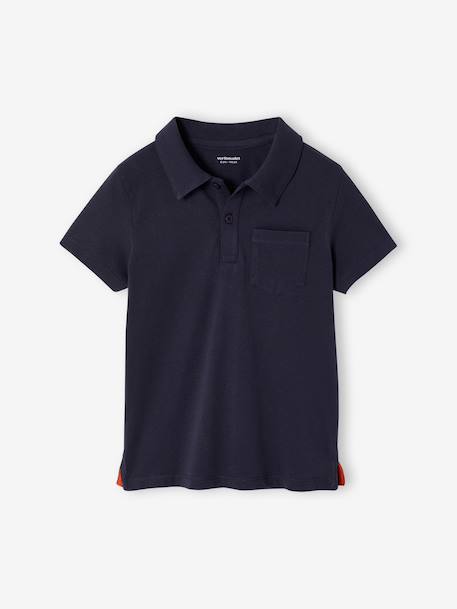 Set van 2 effen polo's voor jongens met korte mouwen blauwgroen+SET BLAUW+sinaasappel - vertbaudet enfant 