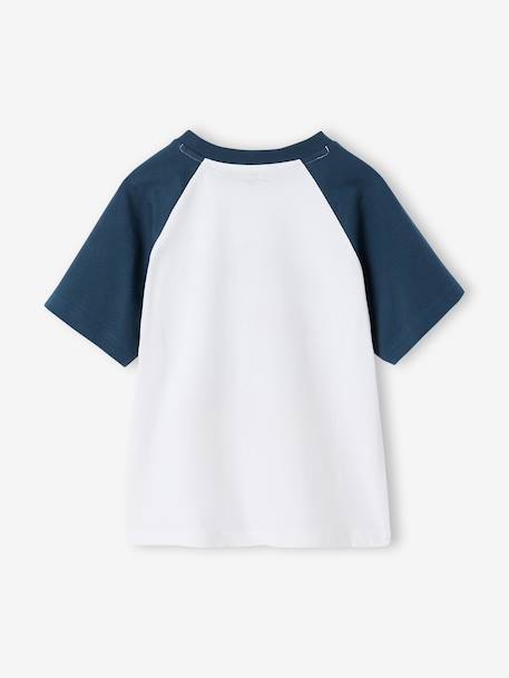 T-shirt met korte mouwen voor jongens oceaanblauw+smaragdgroen - vertbaudet enfant 