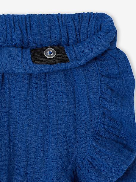 Jupe short fille gaze coton bleu électrique+rouge - vertbaudet enfant 