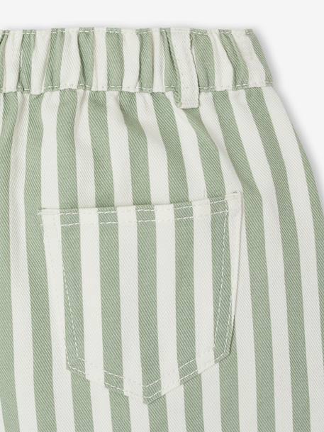 Twill short voor meisjes ecru+saliegroen - vertbaudet enfant 