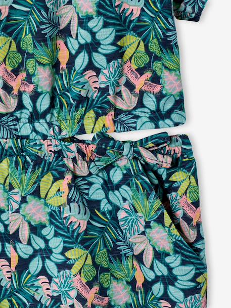 Combi short fille jersey écru+multicolore - vertbaudet enfant 