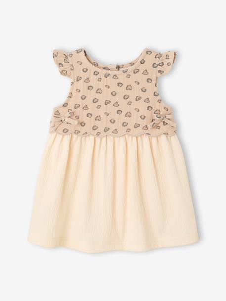 Robe bébé fille bimatière vanille - vertbaudet enfant 