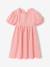 Jurk meisjes Vichy knopen rug koraal - vertbaudet enfant 