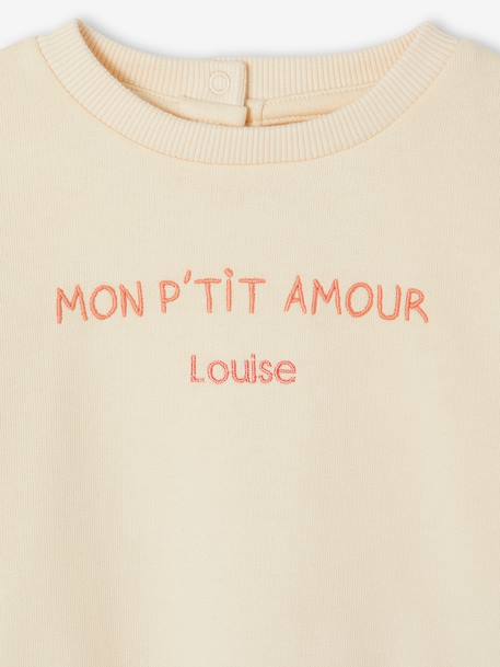 Personaliseerbare sweater voor babymeisjes pecannoot+vanille - vertbaudet enfant 