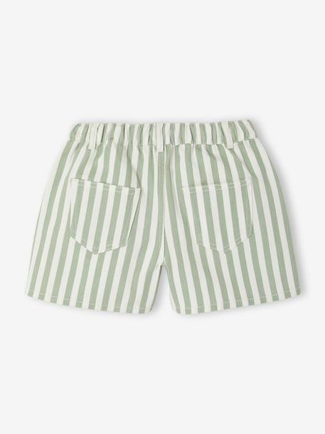 Short twill fille écru+vert sauge - vertbaudet enfant 