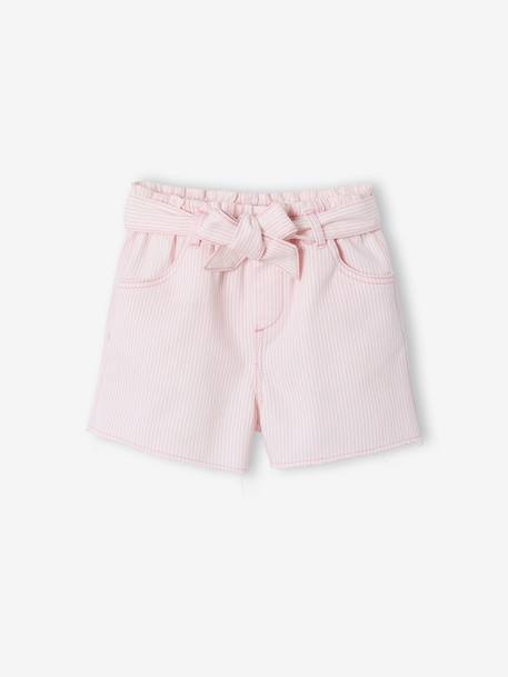 Fille-Short-Short fille twill ceinture à nouer