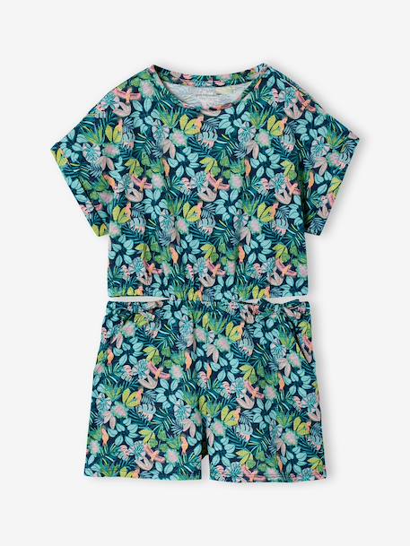 Combi short fille jersey écru+multicolore - vertbaudet enfant 