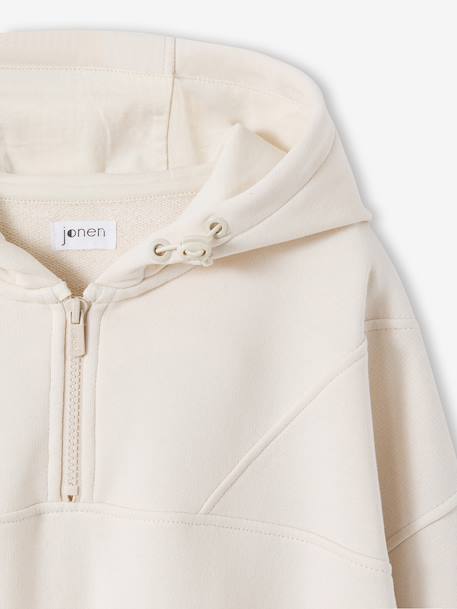 Sweat fille capuche sport vanille - vertbaudet enfant 