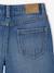 Bermuda fille en jean brodé fleurs bleu clair+bleu moyen - vertbaudet enfant 