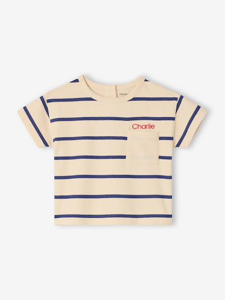 T-shirt bébé rayé en coton rayé bleu - vertbaudet enfant 