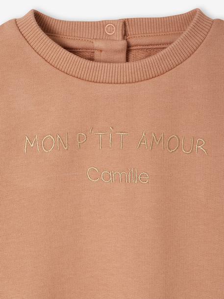 Personaliseerbare sweater voor babymeisjes pecannoot+vanille - vertbaudet enfant 