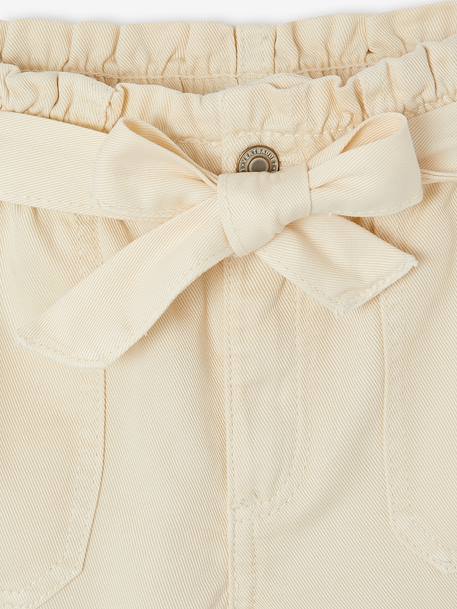 Short fille style paperbag écru+rose - vertbaudet enfant 