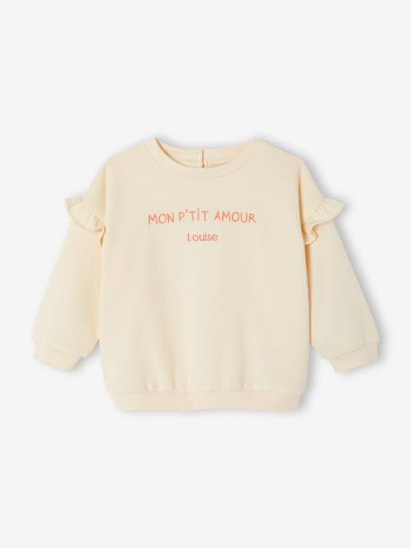 Sweat bébé fille personnalisable noix de pécan+vanille - vertbaudet enfant 