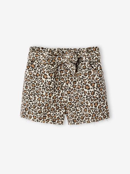 Fille-Short-Short fille twill ceinture à nouer