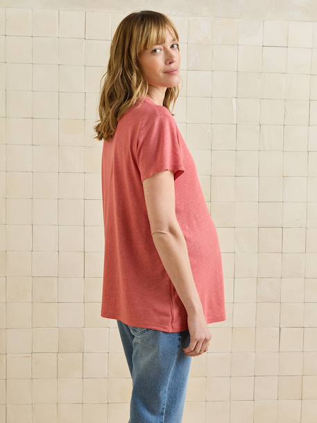 T-shirt zwangerschap V-hals oudroze - vertbaudet enfant 