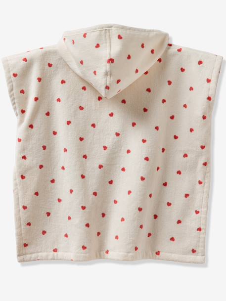 Poncho bébé coton recyclé personnalisable MON CŒUR rose imprimé - vertbaudet enfant 