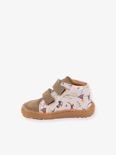 Chaussures premiers pas barefoot imprimés bébé Froddo beige+rose clair - vertbaudet enfant 