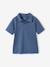 Effen polo voor jongens blauw - vertbaudet enfant 