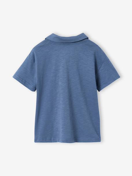 Effen polo voor jongens blauw - vertbaudet enfant 