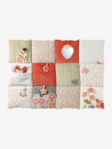 Tapis d'éveil moelleux et ludique beige+écru+noir+orange+rouge - vertbaudet enfant 