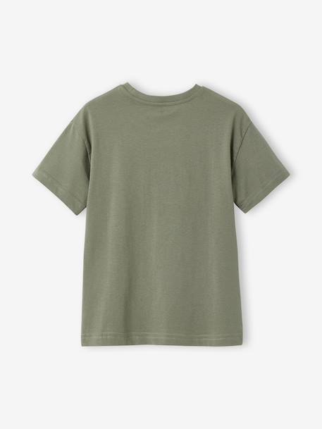 T-shirt met korte mouwen voor jongens gemêleerd wit+korstmos - vertbaudet enfant 