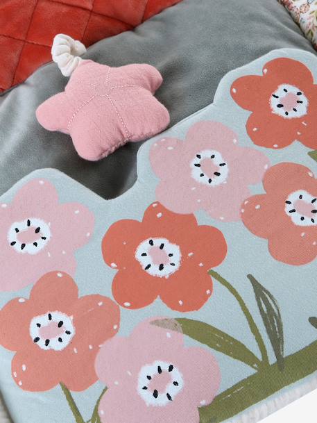Tapis d'éveil moelleux et ludique beige+écru+noir+orange+rouge - vertbaudet enfant 