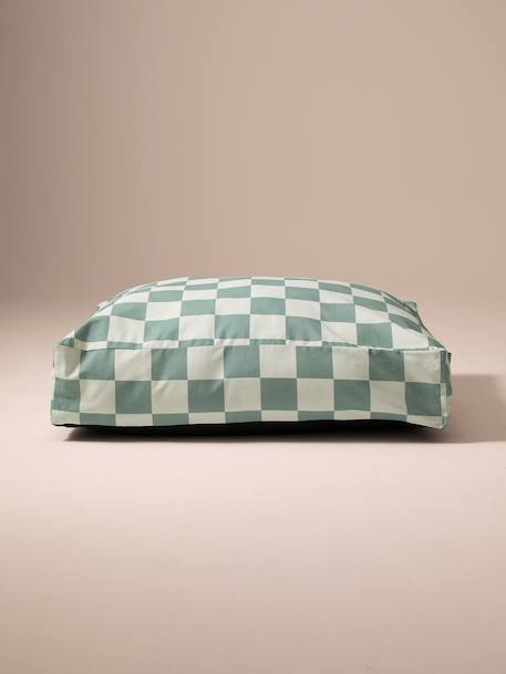 Housse matelas coton rectangle carreaux bleu+rayé blanc - vertbaudet enfant 