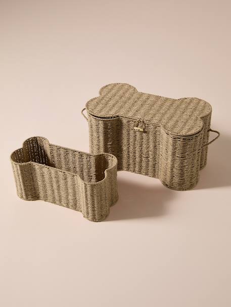 Lot 2 coffres jouets corde forme os beige - vertbaudet enfant 