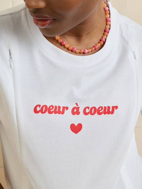 T-shirt manches courtes allaitement blanc - vertbaudet enfant 