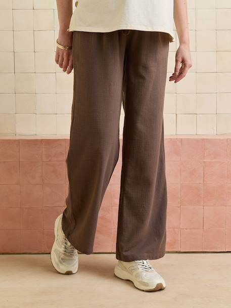 Rechte broek voor zwangere vrouwen chocoladebruin - vertbaudet enfant 