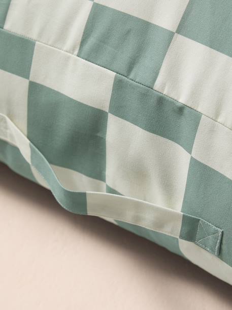 Housse matelas coton rectangle carreaux bleu+rayé blanc - vertbaudet enfant 