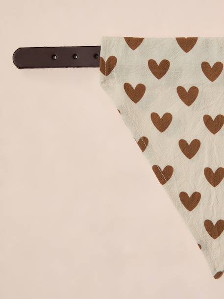 Bandana chien coton blanc imprimé+carreaux beige+marron imprimé - vertbaudet enfant 