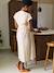 Robe longue boutonnée grossesse coton bio écru - vertbaudet enfant 
