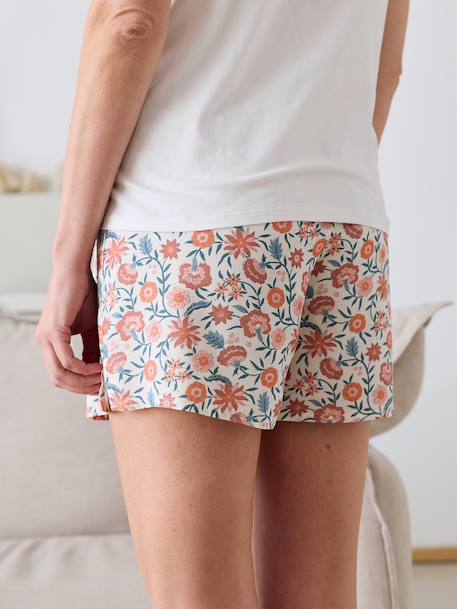 Ensemble 4 pièces homewear grossesse et allaitement Pack pyjama fleuri+vert sauge - vertbaudet enfant 