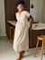 Robe longue boutonnée grossesse coton bio écru - vertbaudet enfant 