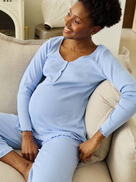 Pyjama grossesse allaitement lavande - vertbaudet enfant 
