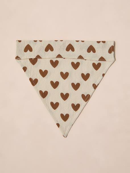 Bandana chien coton blanc imprimé+carreaux beige+marron imprimé - vertbaudet enfant 