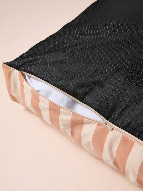 Housse matelas coton rectangle carreaux bleu+rayé blanc - vertbaudet enfant 