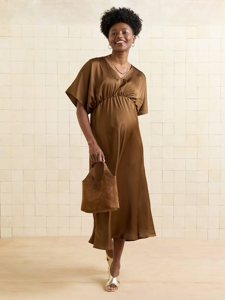Robe longue satinée grossesse bronze - vertbaudet enfant 