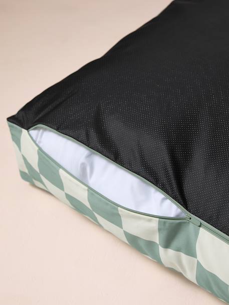 Housse matelas coton rectangle carreaux bleu+rayé blanc - vertbaudet enfant 