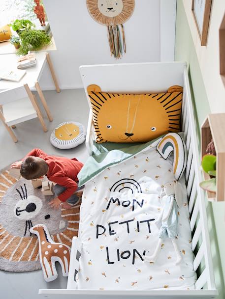 Dekbed baby Mon petit lion Ivoor met print / groen - vertbaudet enfant 