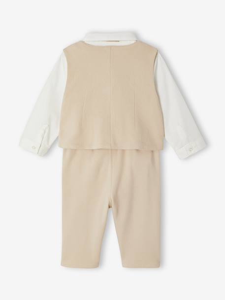 Ensemble 4 pièces bébé garçon cérémonie beige - vertbaudet enfant 