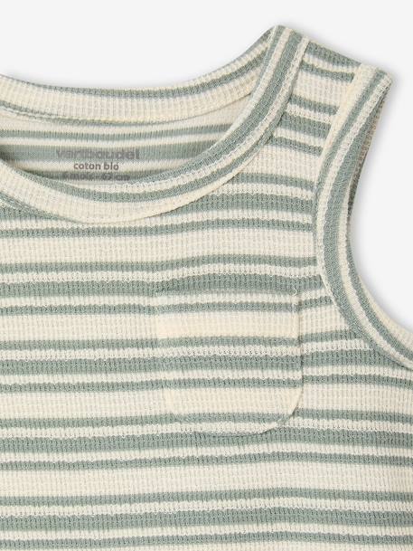 Débardeur bébé garçon rayé coton bio rayé blanc - vertbaudet enfant 