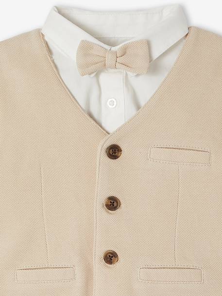 Ensemble 4 pièces bébé garçon cérémonie beige - vertbaudet enfant 
