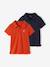 Lot de 2 polos garçon unis manches courtes LOT BLEU+orange+vert d'eau - vertbaudet enfant 